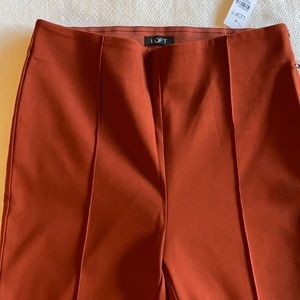 New Loft pants. size 4. Flare leg. Burnt red.